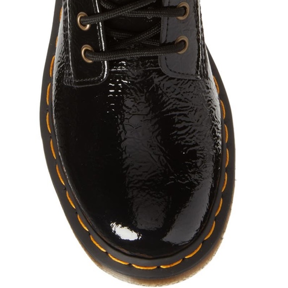 Dr. Martens 1460 Distressed Patent Black Lace Up Boots - Picture 10 of 12